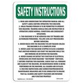 Signmission OSHA Sign, 1. Read & Understand Operation, 10in X 7in Rigid Plastic, 7" W, 10" L, Portrait OS-SI-P-710-V-11459